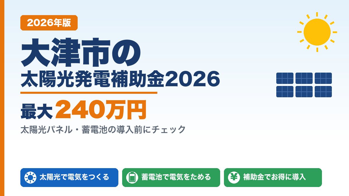 大津市の太陽光発電補助金2026年版 最大240万円